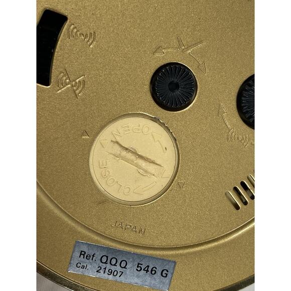 Seiko Quartz Twenty Dollar Gold Coin Alarm Desk Travel Clock Presidential Seal - Picture 8 of 13